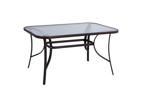 ΤΡΑΠΕΖΙ BRUNO 140Χ80Χ72Υεκ. ΚΑΦΕ ΜΕΤΑΛΛΙΚΟ ΜΕ ΓΥΑΛΙΝΗ ΕΠΙΦΑΝΕΙΑ HM5106.02