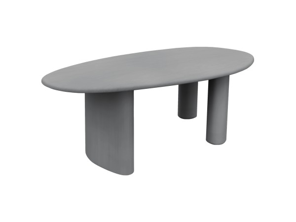 ΤΡΑΠΕΖΙ ΤΡΑΠΕΖΑΡΙΑΣ ΟΒΑΛ VOLPE HM6599.01 ΓΚΡΙ FIBER CEMENT 240x100x75Υεκ