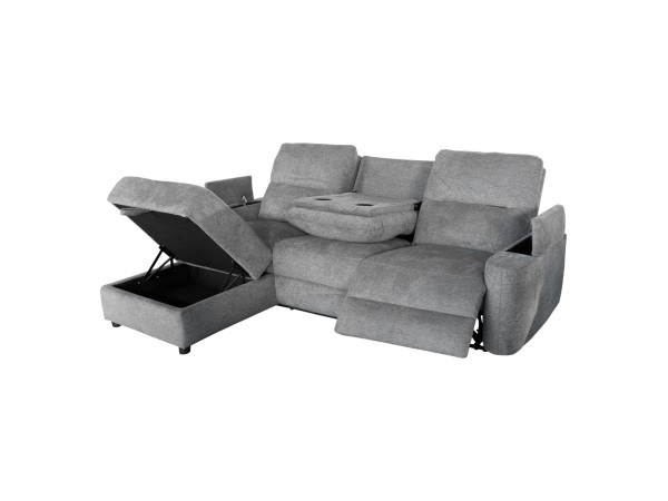 ΚΑΝΑΠΕΣ ΑΡΙΣΤΕΡΗ ΓΩΝΙΑ SYNTHIA HM3308.03L ΑΝΑΚΛΙΣΗ & ΑΠΟΘ.ΧΩΡΟΣ--ΓΚΡΙ 246x159x97Υεκ