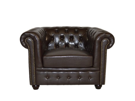 ΠΟΛΥΘΡΟΝΑ T.CHESTERFIELD POLINA HM3011.01 PU ΣΚΟΥΡΟ ΚΑΦΕ 110x90x73Yεκ.