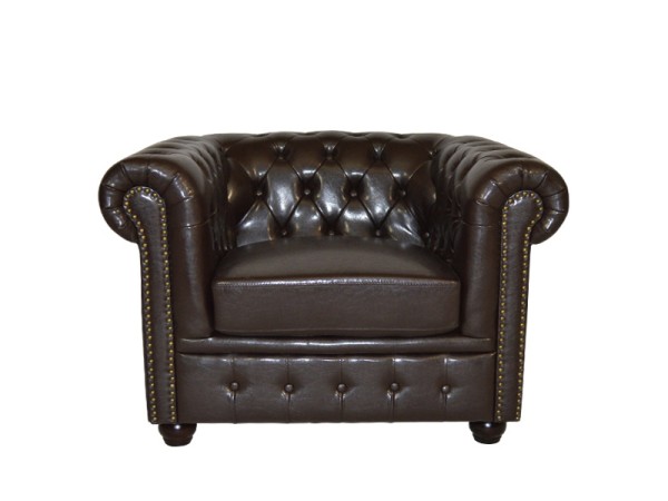 ΠΟΛΥΘΡΟΝΑ T.CHESTERFIELD POLINA HM3011.01 PU ΣΚΟΥΡΟ ΚΑΦΕ 110x90x73Yεκ.