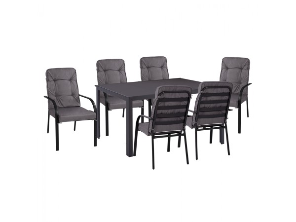 ΣΕΤ ΤΡΑΠΕΖΑΡΙΑΣ 7 ΤΜΧ ΤΡΑΠΕΖΙ ΓΚΡΙ 150X90 ΚΑΙ ΠΟΛΥΘΡΟΝΑ ΜΕ ΜΑΞΙΛΑΡΙ ΓΚΡΙ HM11521.01