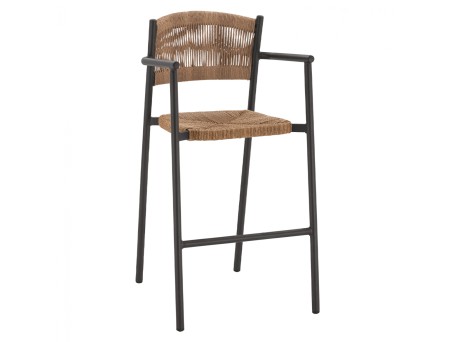 ΣΚΑΜΠΟ BAR ΑΛΟΥΜΙΝΙΟΥ ΑΝΘΡΑΚΙ ΜΕ ΣΧΟΙΝΙ PΕ ΜΠΕΖ HM5785.02 55,5x58x107 εκ.