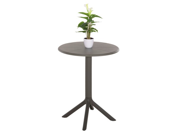 ΤΡΑΠΕΖΙ ΠΟΛΥΠΡΟΠΥΛΕΝΙΟΥ ΣΤΡΟΓΓΥΛΟ TERRIN HM6124.15 OLIVE GREEN Φ60x75Υεκ.