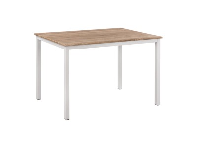 ΤΡΑΠΕΖΙ ΤΡΑΠΕΖΑΡΙΑΣ GOOSE HM9532.02 MDF SONAMA-ΛΕΥΚΟ ΜΕΤΑΛΛΟ 120X80Χ75Yεκ.