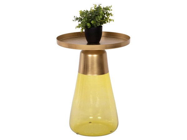 ΒΟΗΘΗΤΙΚΟ ΤΡΑΠΕΖΑΚΙ VALERY HM9732 ΠΡΑΣΙΝΟ ΓΥΑΛΙ-ΧΡΥΣΟ ΜΕΤΑΛΛΟ Φ39,5x52Υεκ