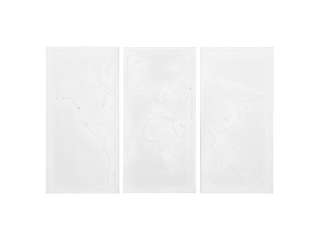 ΠΙΝΑΚΑΣ 3-ΠΤΥΧΟΣ WORLD MAP SANTORINI HM4504 MDF ΣΕ ΥΠΟΛΕΥΚΟ ΧΡΩΜΑ 180x4(πάχος)x120Υεκ.