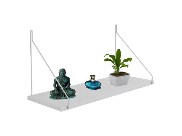 ΡΑΦΙ ΤΟΙΧΟΥ AGILAN ΜΕΛΑΜΙΝΗΣ HM9183.15 ΛΕΥΚΟ 72x20x27Y εκ.