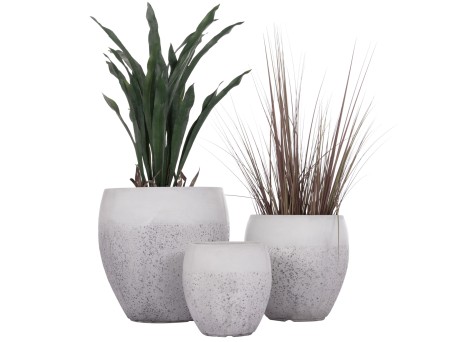 ΣΕΤ 3ΤΜΧ ΓΛΑΣΤΡΕΣ ΣΕΙΡΑ GARDENER HM4718 FIBERCLAY ΛΕΥΚΟ Φ55x54Υεκ