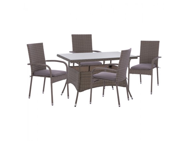 ΣΕΤ ΤΡΑΠΕΖΑΡΙΑΣ 5ΤΜΧ ΤΡΑΠ. 120X70 & ΠΟΛΥΘΡΟΝΕΣ WICKER RATTAN ΓΚΡΙ HM11711.31 ΣΕΤ ΤΡΑΠΕΖΑΡΙΑΣ 5ΤΜΧ ΤΡΑΠ. 120X70 & ΠΟΛΥΘΡΟΝΕΣ WICKER RATTAN ΓΚΡΙ HM11711.31