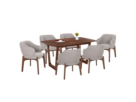ΣΕΤ ΤΡΑΠΕΖΑΡΙΑΣ 7ΤΜΧ ABAI HM21338.02 ΤΡΑΠΕΖΙ ΑΠΟ MDF--ΚΑΡΕΚΛΕΣ ΜΕ ΜΠΟΥΚΛΕ ΥΦΑΣΜΑ
