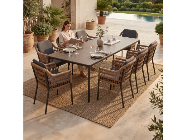 ΣΕΤ ΤΡΑΠΕΖΑΡΙΑΣ 9ΤΜΧ STAD HM10865.01 ΓΚΡΙ ΑΛΟΥΜΙΝΙΟ-SINTERED STONE TOP-OLEFIN