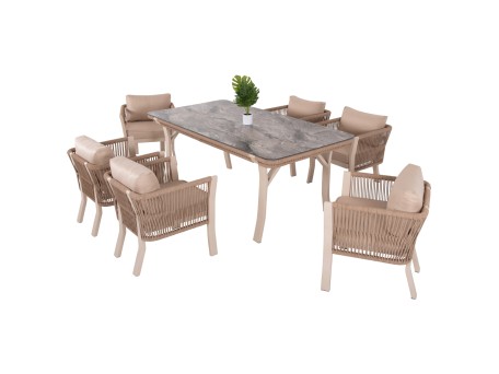 ΣΕΤ ΤΡΑΠΕΖΑΡΙΑΣ ΕΞ.ΧΩΡΟΥ 7ΤΜΧ DRIMM HM6119.01 ΑΛΟΥΜΙΝΙΟ ΜΠΕΖ- ΣΧΟΙΝΙ ΚΑΠΟΥΤΣΙΝΟ