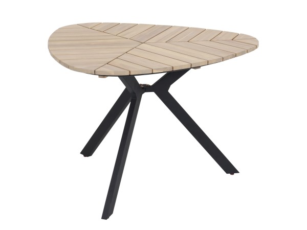 ΤΡΑΠΕΖΙ TRADEN HM6242 ΞΥΛΟ ΑΚΑΚΙΑΣ ΣΕ ΣΧΗΜΑ ΦΥΛΛΟΥ--ΜΕΤΑΛΛΙΚΑ ΠΟΔΙΑ Φ120x73Υεκ.