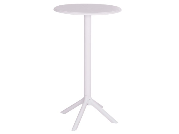 ΤΡΑΠΕΖΙ ΜΠΑΡ ΣΤΡΟΓΓΥΛΟ TERRIN HM6126.11 ΠΟΛΥΠΡΟΠΥΛΕΝΙΟ ΛΕΥΚΟ Φ60x106Υεκ.