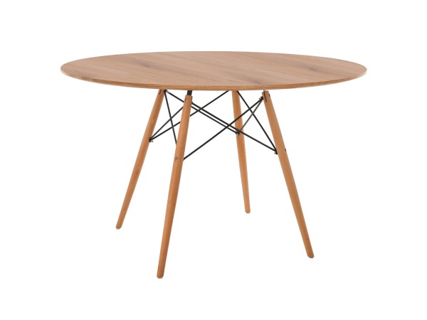 ΤΡΑΠΕΖΙ MINIMAL ΣΤΡΟΓΓΥΛΟ HM8454.04 MDF ΣΕ ΦΥΣΙΚΟ-ΠΟΔΙΑ ΟΞΙΑΣ ΣΕ ΦΥΣΙΚΟ Φ120Χ75Υεκ.