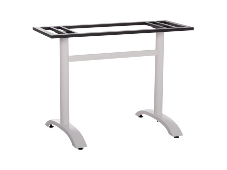 ΒΑΣΗ ΤΡΑΠΕΖΙΟΥ ΜΕΤΑΛΛΙΚΗ ΔΙΠΛΗ HM461.12 ΛΕΥΚΗ ΜΕ ΡΕΓΟΥΛΑΤΟΡΟΥΣ 100x60x73Υεκ.