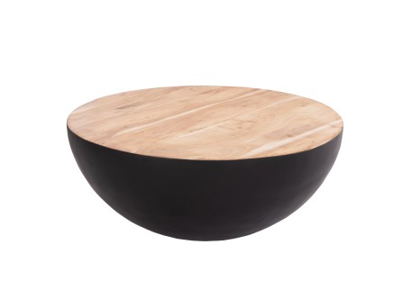 ΔΙΑΚΟΣΜΗΤΙΚΟ ΤΡΑΠΕΖΙ ΣΑΛΟΝΙΟΥ BOWL Φ90X37,5Yεκ. ΜΑΥΡΟ ΜΕ ΞΥΛΟ ΑΚΑΚΙΑΣ HM8717.21