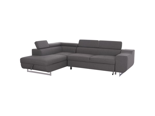 ΓΩΝΙΑΚΟΣ ΚΑΝΑΠΕΣ-ΚΡΕΒΑΤΙ ΜΕ ΑΠΟΘ.ΧΩΡΟ ENCORE HM3301.01L ΓΚΡΙ ΥΦΑΣΜΑ 285x205x90Υεκ.