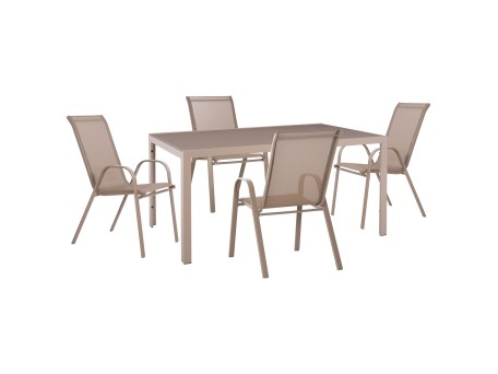 ΣΕΤ ΤΡΑΠΕΖΑΡΙΑΣ 5ΤΜΧ OFER HM21015 ΤΡΑΠΕΖΙ & 4 ΚΑΡΕΚΛΕΣ ΜΕΤΑΛΛΟ ΣΕ ΚΑΠΟΥΤΣΙΝΟ