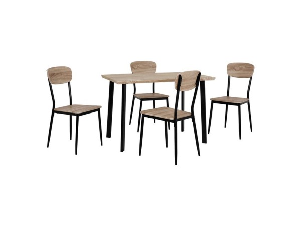 ΣΕΤ ΤΡΑΠΕΖΑΡΙΑΣ 5ΤΜΧ HM10342 ME SONAMA ΕΠΙΦΑΝΕΙΑ ΚΑΙ ΜΑΥΡΑ ΠΟΔΙΑ 110x70x75,5Y cm