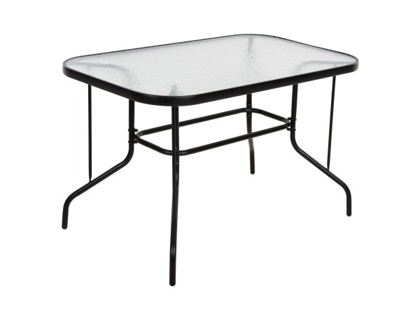 ΤΡΑΠΕΖΙ ADAM HM5679.03 ΜΕΤΑΛΛΙΚΟ ΜΑΥΡΟ ΜΕ ΓΥΑΛΙΝΗ ΕΠΙΦΑΝΕΙΑ 120Χ70Χ70Υεκ.