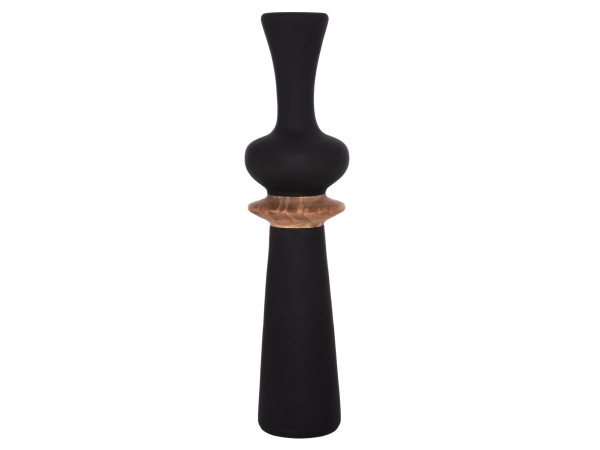 ΔΙΑΚΟΣΜΗΤΙΚΟ ΒΑΖΟ ΔΑΠΕΔΟΥ NEBULA HM4660.01L FIBER CEMENT ΜΑΥΡΟ--ΞΥΛΟ ΤΕΑΚ Φ45x172Υεκ