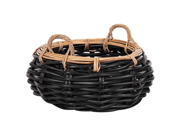 ΚΑΛΑΘΙ ΔΑΠΕΔΟΥ POTTS HM4378 ΜΑΥΡO&ΦΥΣΙΚΟ ΧΡΩΜΑ- CL RATTAN Φ62x36Yεκ.