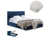 ΚΡΕΒΑΤΙ ΔΙΠΛΟ & ΣΤΡΩΜΑ BRILEY HM21272.03 ΜΠΛΕ ΒΕΛΟΥΔΟ ΜΕ ΑΠΟΘ.ΧΩΡΟ--ΓΙΑ 160x200εκ