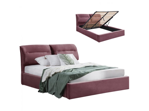 ΚΡΕΒΑΤΙ KENDRA ΒΕΛΟΥΔΟ ΣΑΠΙΟ ΜΗΛΟ ΚΑΙ ΑΠΟΘΗΚΕΥΤΙΚΟ ΧΩΡΟ 160x200 εκ.
 HM565.02