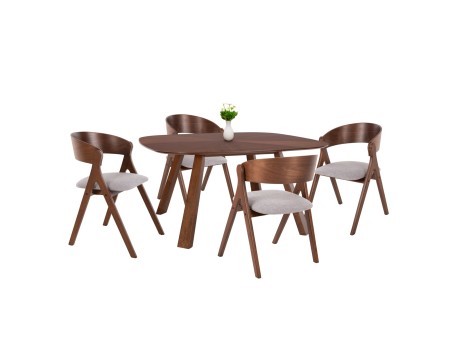 ΣΕΤ ΤΡΑΠΕΖΑΡΙΑΣ 5ΤΜΧ NEKKER HM21340.01 ΤΡΑΠΕΖΙ ΑΠΟ MDF--ΚΑΡΕΚΛΕΣ ΑΠΟ RUBBERWOOD
