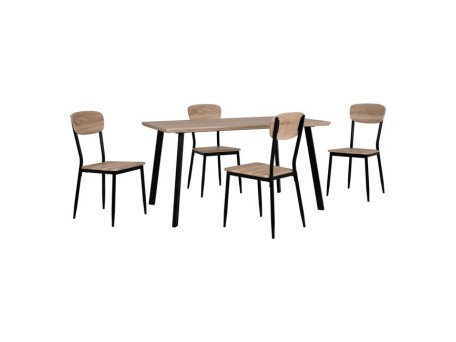 ΣΕΤ ΤΡΑΠΕΖΑΡΙΑΣ 5ΤΜΧ HM10345 ME SONAMA ΕΠΙΦΑΝΕΙΑ ΚΑΙ ΜΑΥΡΑ ΠΟΔΙΑ 140x80x76 cm