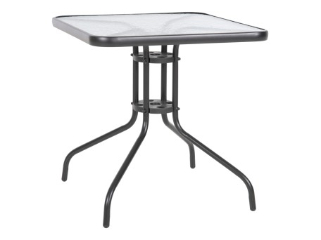 ΤΡΑΠΕΖΙ ΕΞΩΤ.ΧΩΡΟΥ FIGO HM5036.01 ΜΕΤΑΛΛΟ ΓΚΡΙ- ΓΥΑΛΙΝΗ ΕΠΙΦΑΝΕΙΑ 70Χ70Χ72Υεκ