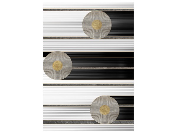 ΧΑΛΙ ΣΑΛΟΝΙΟΥ ΜΕ ΚΡΟΣΙΑ JOSIANE ΛΕΥΚΟ-ΜΑΥΡΟ-ΧΡΥΣΟ HM7675.24 160X230 εκ.