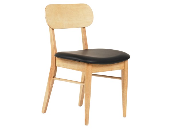 KΑΡΕΚΛΑ ΤΡΑΠΕΖΑΡΙΑΣ SEKOR HM9945.01 RUBBERWOOD-ΜΑΥΡΟ PU 50x50x80Υεκ.