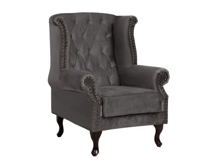 ΠΟΛΥΘΡΟΝΑ-ΜΠΕΡΖΕΡΑ ΓΚΡΙ ΒΕΛΟΥΔΟ T.CHESTERFIELD POLINA 83x75x107Yεκ.HM0053.10