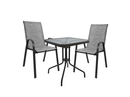 ΣΕΤ ΤΡΑΠΕΖΑΡΙΑΣ 3ΤΜΧ ΜΕ 2 ΚΑΡΕΚΛΕΣ & 1 ΤΡΑΠΕΖΙ 60x60 HM5183.01