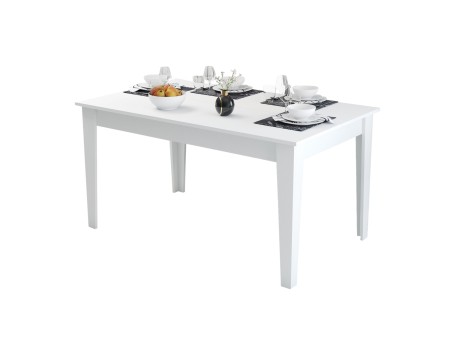 ΤΡΑΠΕΖΙ ΤΡΑΠΕΖΑΡΙΑΣ STANDARD HM9507.06 ΜΕΛΑΜΙΝΗ ΛΕΥΚΗ ΜΕ ΑΠΟΘΗΚ.ΧΩΡΟ 145x88x75Yεκ.