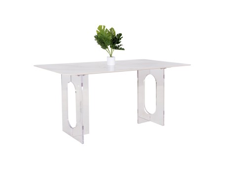 ΤΡΑΠΕΖΙ ΤΡΑΠΕΖΑΡΙΑΣ AETHER HM9769.01 12mmΛΕΥΚΟ ΚΕΡΑΜΙΚΟ TOP-ΑΚΡΥΛΙΚΑ ΠΟΔΙΑ 160x90x75Υεκ