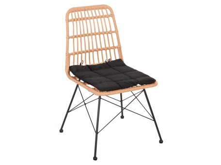 ΚΑΡΕΚΛΑ ΕΞΩΤ.ΧΩΡΟΥ ALLEGRA & ΜΑΞΙΛΑΡΙ HM5451.11 ΜΕΤΑΛΛΟ ΜΑΥΡΟ-ΜΠΕΖ WICKER 52x51.5x83.5Y