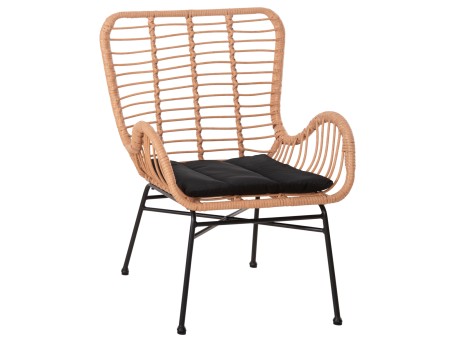 ΠΟΛΥΘΡΟΝΑ ΣΤΥΛ ΜΠΕΡΖΕΡΑΣ ALLEGRA HM5704.11 P.E.RATTAN ΜΠΕΖ-ΜΑΥΡΟ ΜΕΤΑΛΛΟ 66x59x90Υεκ.
