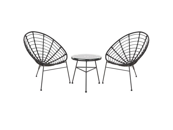 ΣΕΤ ΕΞΩΤΕΡΙΚΟΥ ΧΩΡΟΥ 3ΤΜΧ ALLEGRA HM21047.12 ΜΑΥΡΟ ΣΥΝΘ.RATTAN & ΜΕΤΑΛΛΟ