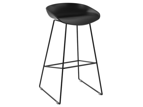 ΣΚΑΜΠΟ ΜΕΤΑΛΛΙΚΟ NAILA HM8450.02 ΜΕ ΚΑΘΙΣΜΑ PP ΜΑΥΡΟ 47x47x83 εκ.