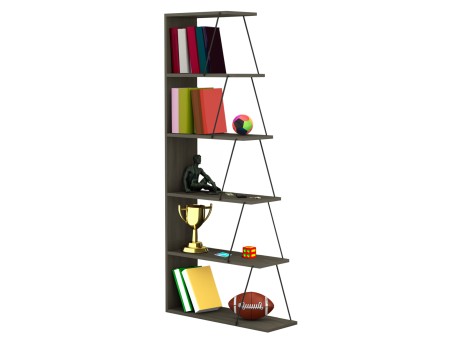 ΒΙΒΛΙΟΘΗΚΗ ΜΙΝΙ TARS HM2241.13 OLIVE GREY ME ΜΑΥΡΕΣ ΒΕΡΓΕΣ 65x22-24x146Υεκ.