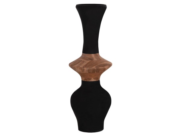 ΔΙΑΚΟΣΜΗΤΙΚΟ ΒΑΖΟ ΔΑΠΕΔΟΥ NEBULA HM4660.01S FIBER CEMENT ΜΑΥΡΟ--ΞΥΛΟ ΤΕΑΚ Φ45x115Υεκ