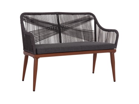 ΚΑΝΑΠΕΣ 2ΘΕΣΙΟΣ MYRTIA HM5550.11 AΛΟΥΜΙΝΙΟ ΚΑΦΕ--ΑΝΘΡΑΚΙ P.E. ΣΧΟΙΝΙ 123x61x90Υεκ