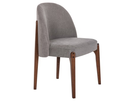 ΚΑΡΕΚΛΑ ΤΡΑΠΕΖΑΡΙΑΣ RAMMER HM9744.01 RUBBERWOOD ΣΕ ΚΑΡΥΔΙ-ΓΚΡΙ ΥΦΑΣΜΑ 57x55x86Υεκ.