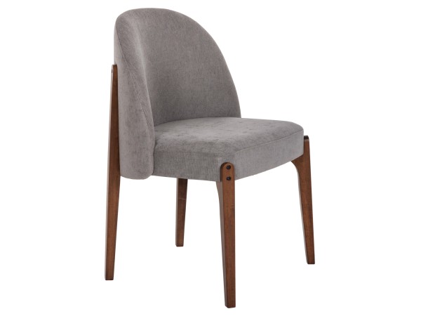 ΚΑΡΕΚΛΑ ΤΡΑΠΕΖΑΡΙΑΣ RAMMER HM9744.01 RUBBERWOOD ΣΕ ΚΑΡΥΔΙ-ΓΚΡΙ ΥΦΑΣΜΑ 57x55x86Υεκ.
