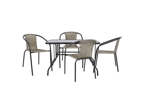 ΣΕΤ ΤΡΑΠΕΖΑΡΙΑΣ ΓΚΡΙ ΜΕΤΑΛΛΙΚΗ 5ΤΜΧ ΜΕ ΚΑΡΕΚΛΕΣ & ΤΡΑΠΕΖΙ 110Χ60 ΓΚΡΙ HM5189.02