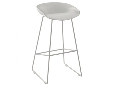 ΣΚΑΜΠΟ ΜΕΤΑΛΛΙΚΟ NAILA HM8450.01 ΜΕ ΚΑΘΙΣΜΑ PP ΛΕΥΚΟ 47x47x83 εκ.